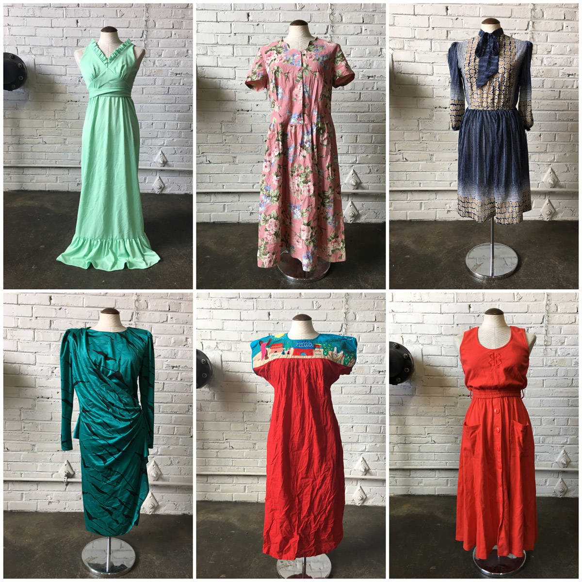Vintage Dresses Mix (all styles) by the pound Bulk Vintage Clothing